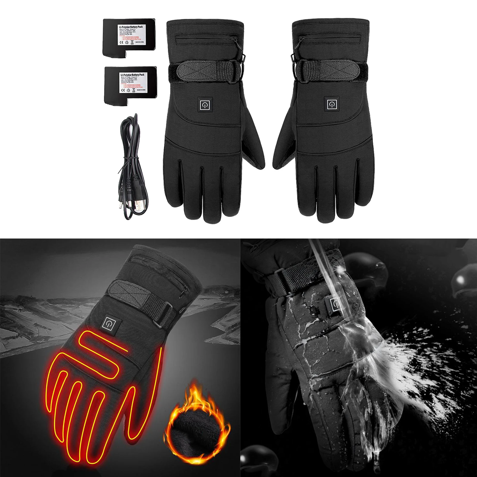 Motorcycle Electric Gloves Thermal Heat Gloves Skiing Motorbike Warm Gloves
