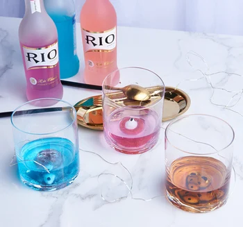 

2 Pcs/lot cute animal style print bear shaped morning water glass creative Transparent Whiskey shot wine glass cups GLA-41