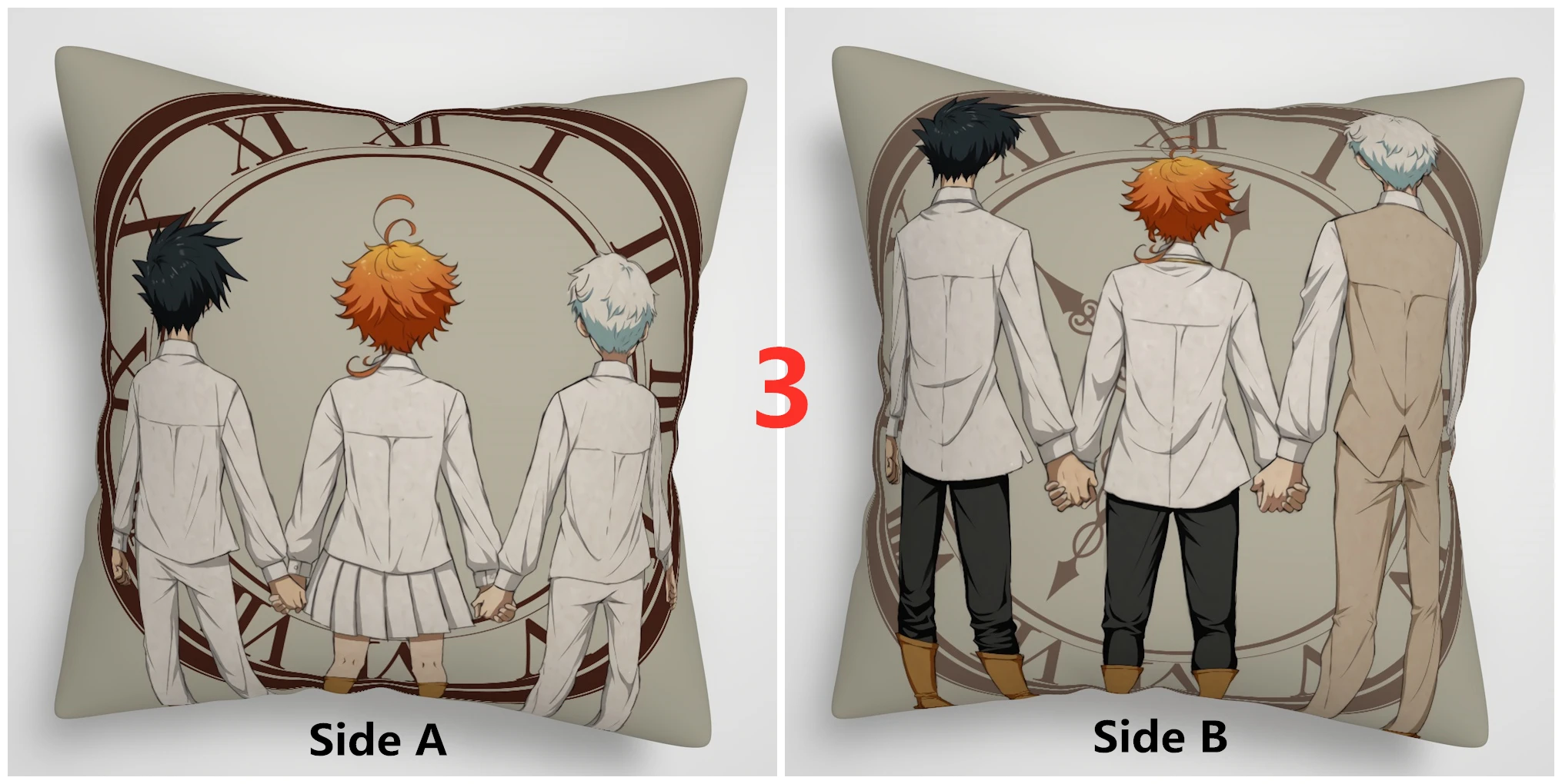 3 Yakusoku no Neverland Эмма Рей Норман аниме двусторонний чехол для подушки - Цвет: 3