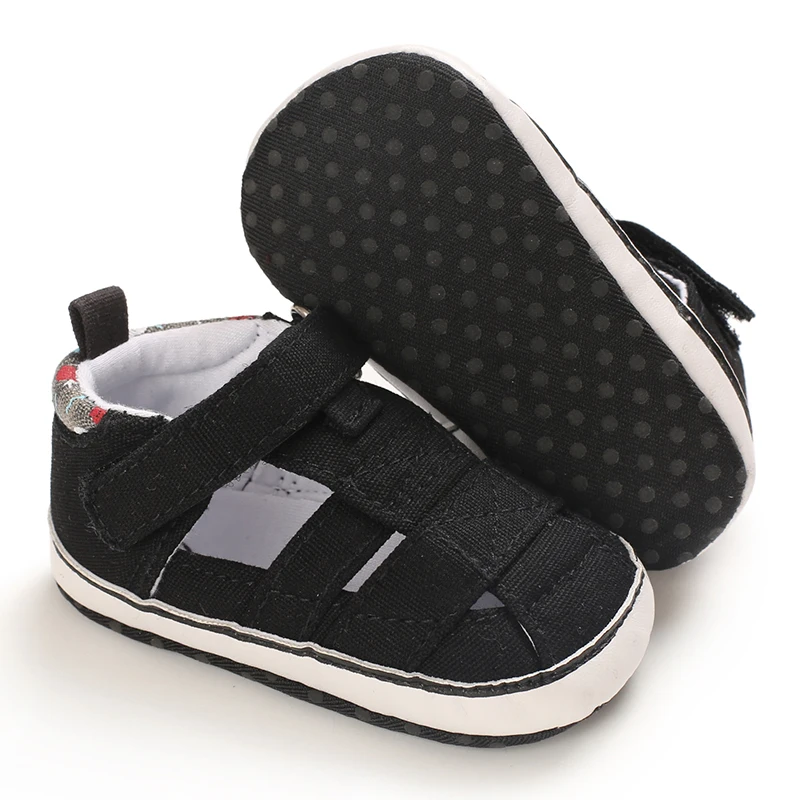 2021 NEW 0-18Months Kids Newborn Baby Boys Fashion Summer Soft Crib Shoes First Walker Anti Slip Sandals Shoes Soft Sole