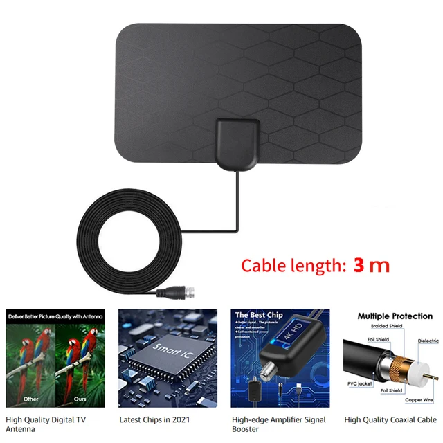 Tv Antenna Indoor Streaming Accessories Miles Long Range Antenna