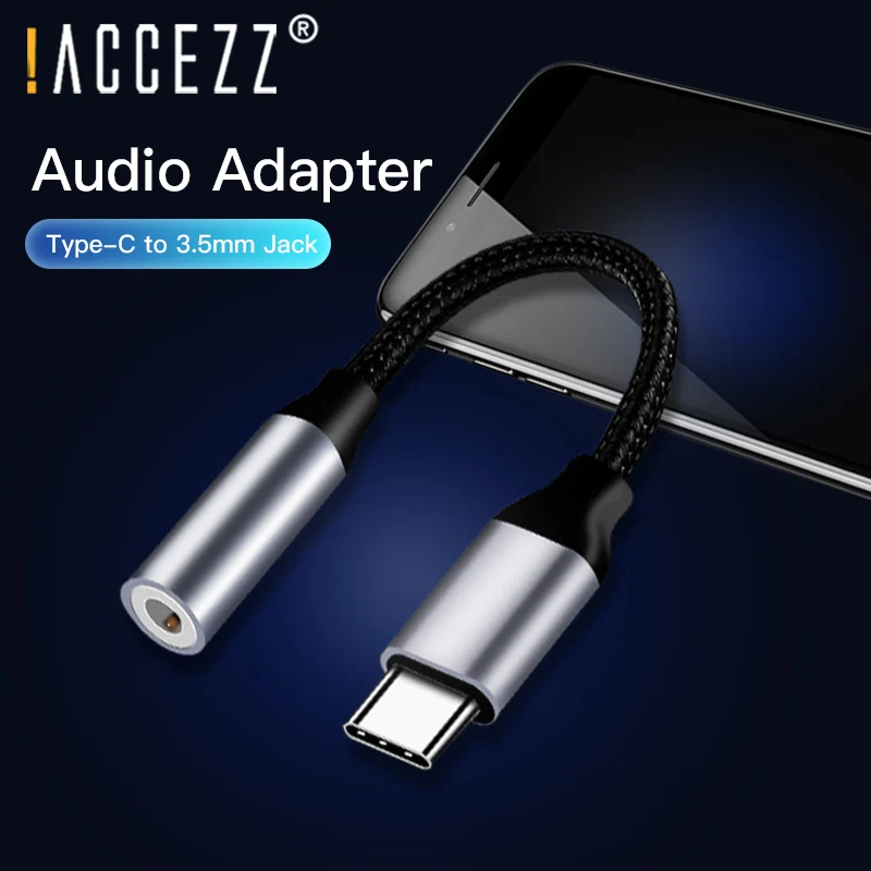 ! Адаптер для наушников ACCEZZ USB C до 3 5 мм AUX huawei mate 20 P30 Pro Xiaomi mi 6 6X x 2S Oneplus 7 Audio