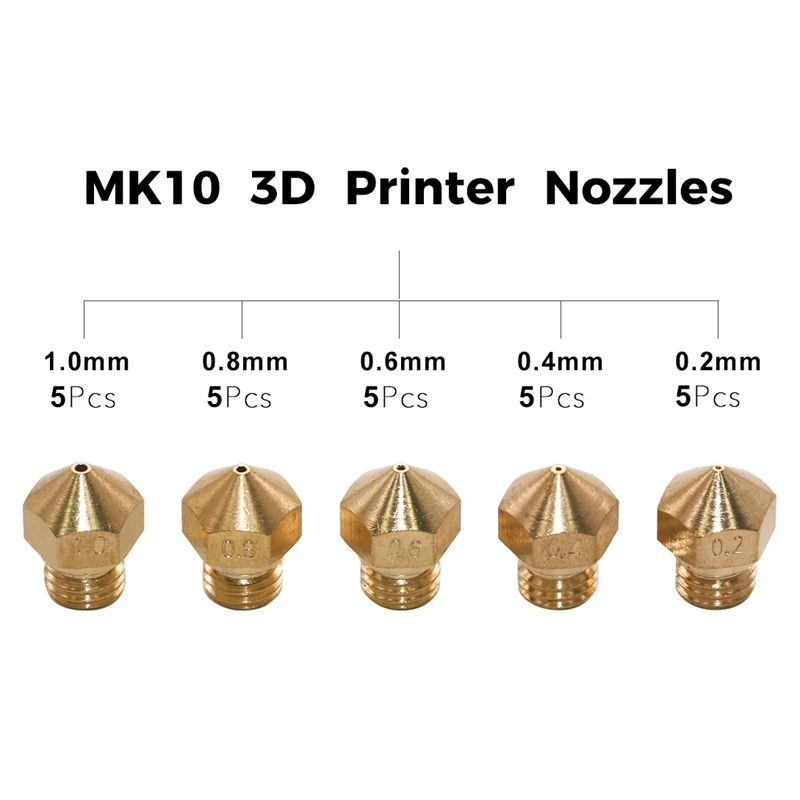3D-принтеры насадка MK10 M7 нитки латунь Экструзионная головка сопла 0,2 0,4 0,6 0,8 1,0 мм 1,75 мм нити с игла для очистки