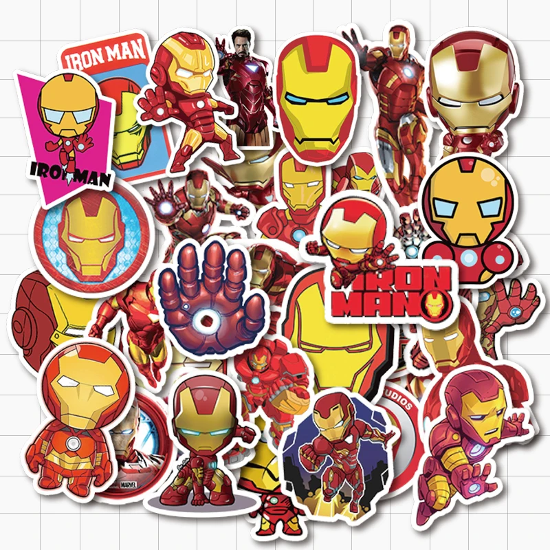 VANMAXX, 35 шт., наклейки Ironman Marvel, супергерои, граффити, водостойкие, ПВХ, наклейка на шлем для ноутбука, велосипед, багаж, автомобиль - Цвет: Ironman