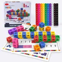 Montessori Math Toys 10 Colors Rainbow Link Cubes Snap Blocks Stacking Game Educational Learning Toys For Children Diy 3D Puzzle 2