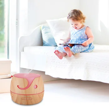 

400ml LED Aroma Essential Oil Diffuser Grain Ultrasonic Cool Mist Humidifier With 7 Color Lights 4Timer Settings For Light Wood