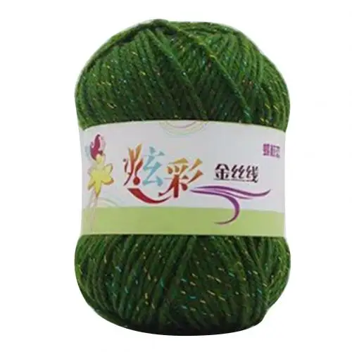 Армейский зеленый 4 Strands Soft Knitting Crochet Thread Hand Woolen Yarn DIY Sewing Accessories - Цвет: Армейский зеленый