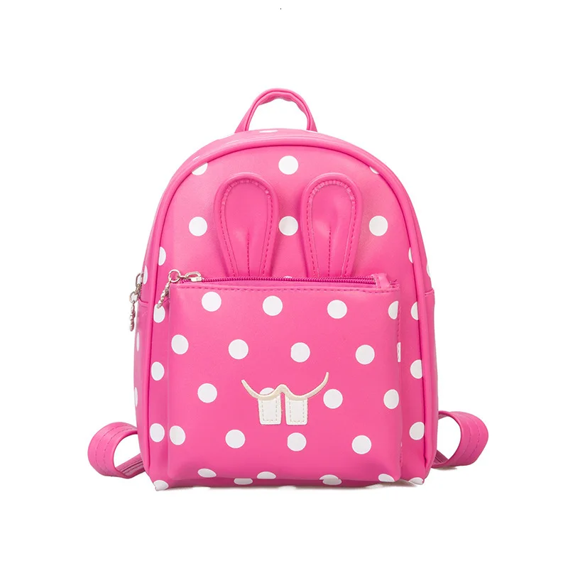 Детский 3D рюкзак в горошек с кроликом для девочек; mochilas escolares infantis; детские школьные сумки; милый ранец; школьные рюкзаки; детская сумка