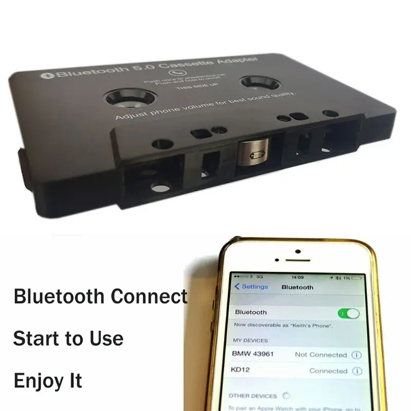 Музыкальный автомобильный аудиоприемник Bluetooth 5 0 адаптер для кассетного плеера