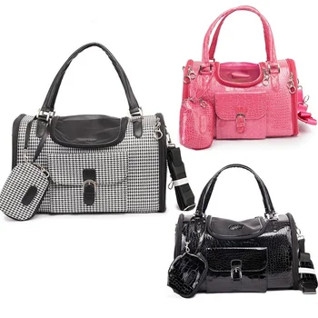 

Pet Cat Small Dog Travel Luxury Pu Leather Carrier Bag Outdoor Foldable Portable Dog Chihuahua Carrying Tote Bag with Purse