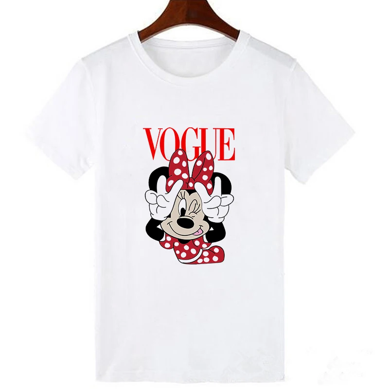 Оригинальная одежда, Женская Футболка Harajuku, футболка с цветочным рисунком Микки Мауса, уличная одежда, топы в Корейском стиле, Kawaii Camiseta Mujer - Цвет: XWT0739-white