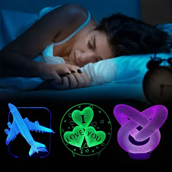 

3D Romantic Lamp Base Night Light Lighting Fixture Modern Indoor Lamp Holder Display Luminous LED Gift Ornament Home