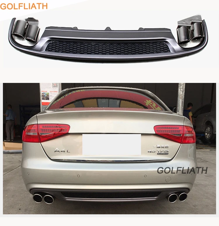 Задний диффузор GOLFLIATH Sline Style комплект для губ бампер нескользящая пластина