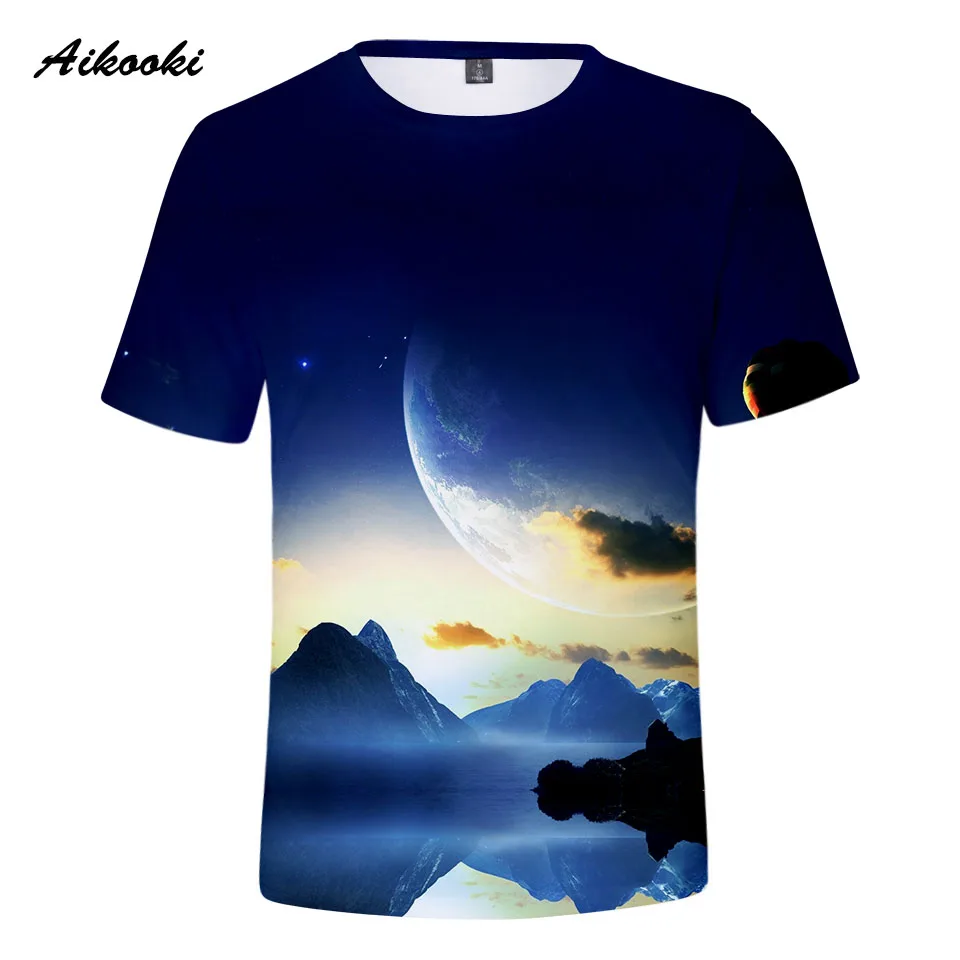 3D космическая галактика футболки для мужчин/женщин Летняя футболка с короткими рукавами для мальчиков/девочек 3D воздушный шар космическая Галактическая футболка дышащая