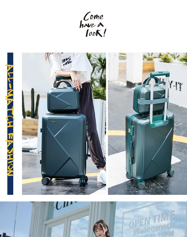 2 шт модные чемоданы и дорожные сумки водонепроницаемые износостойкие чемоданы путешествия багаж набор сумки для путешествия с колесами