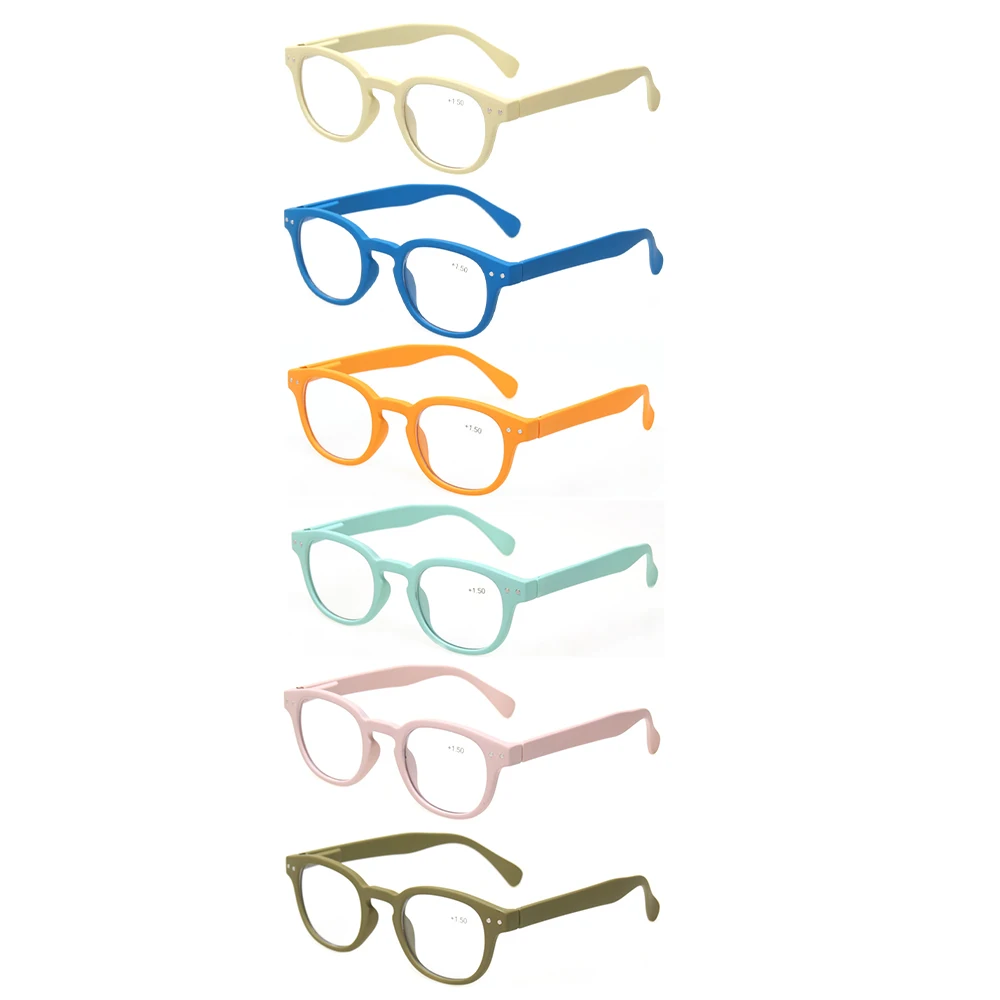Henotin Stylish Quality Reading Glasses Round Frame Spring Hinge Readers Fashion Men And Women Glasses For Reading 6