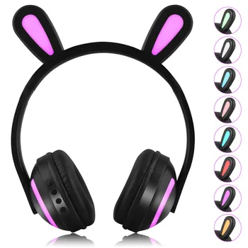 

CARPRIE Rabbit Ears LED Seven-color Illuminated Stereo Headphone Bluetooth Headset Gifts Cute Built-in Microphone 20JUN 15