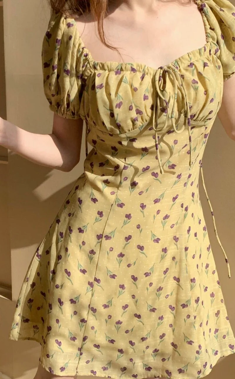 Yellow cottagecore dress Clearance