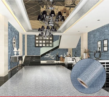 

Wholesale flaxen self-adhesive fabric wallpaper Nordic bedroom backgroundwall dormitory anti-wallpaper thickening self-adhesive