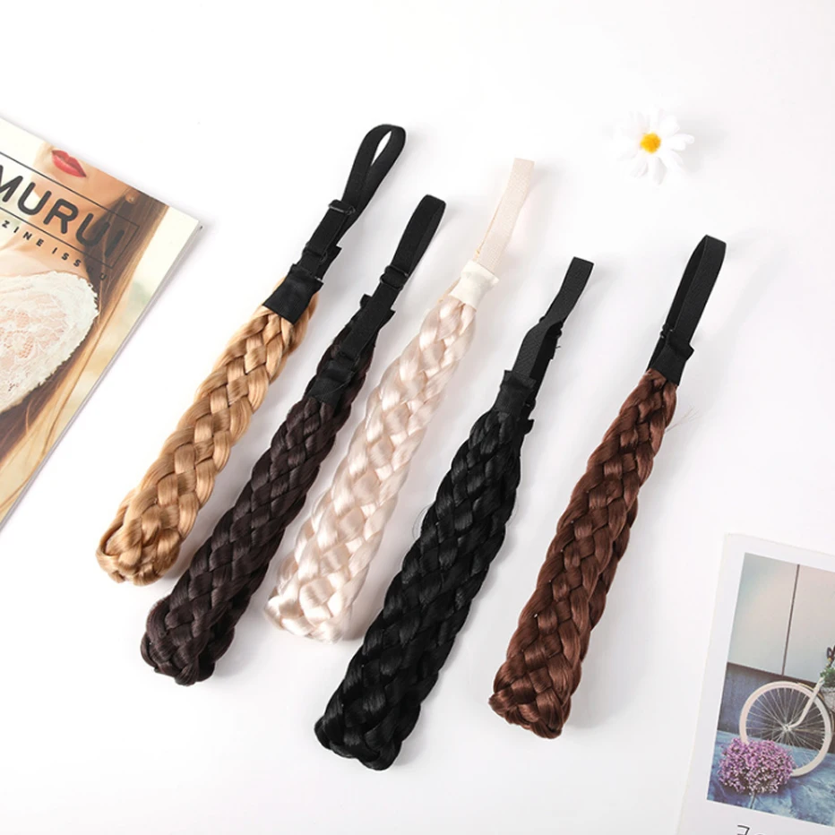 Fashion Bohemia Wig Braided Hair Band Princess Elastic Twists Headband Knotted Girls New Headdress Hair Accessories Women snap hair clips