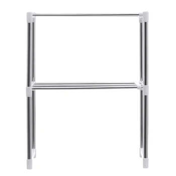 

495-850mm Storage Shelf Double-layer Strong Load Telescopic Framework Kitchen