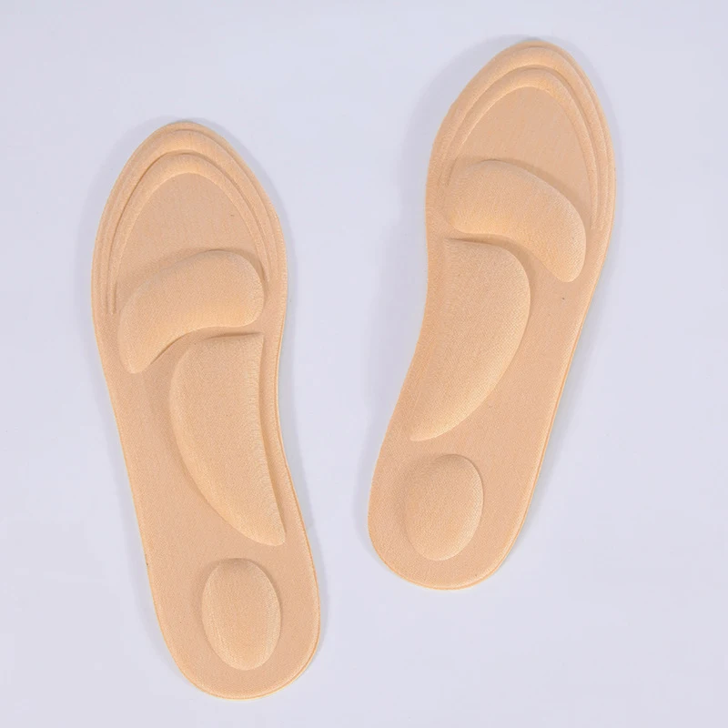 1 пара 4D Спортивная губчатая мягкая стелька на высоком каблуке обувной коврик обезболивающая Арка подушка для поддержки губка анти-боль обувные стельки подушка - Цвет: apricot