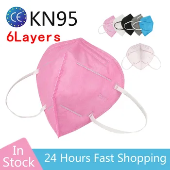 

Fast Delivery FFP2 KN95 Dustproof Anti-fog Breathable 6 Layers Face Masks Filtration Mouth Masks Mascarillas Muffle Cover Mask
