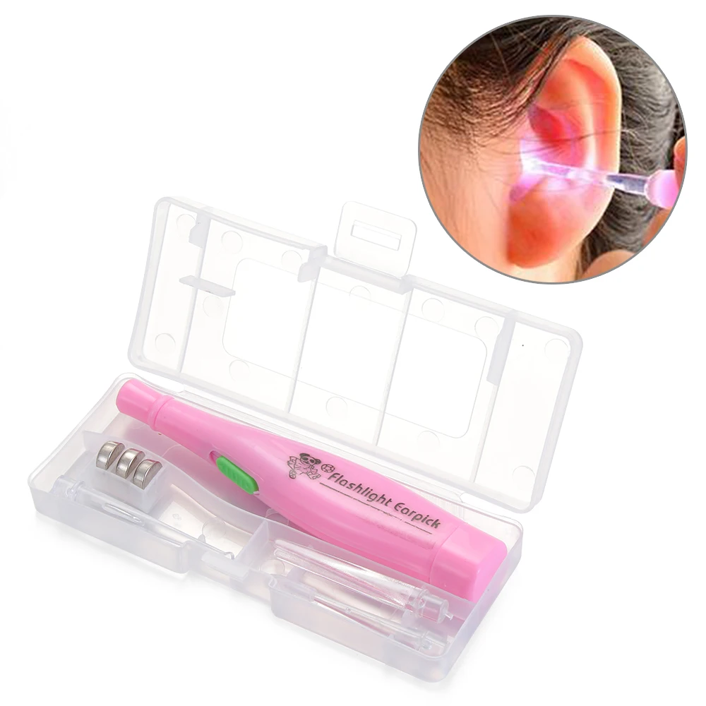 

New Multifunction LED Light Earpick Tonsil Stone Remover Kit Ear Wax Remover With 3 Tips Irrigator Syringe Clean Care Tool Set