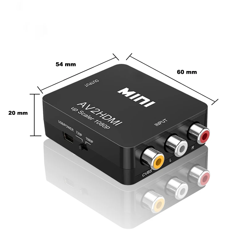 Ingelon RCA к HDMI RCA CVBS видео и аудио адаптер 1080P HD цифровой мини AV2HDMI для ПК к HD ТВ конвертации проектора M