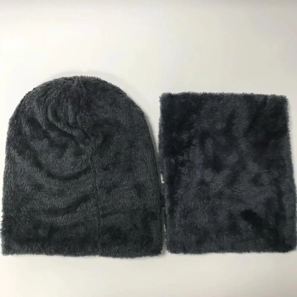 NXYY 2pc Winter Warm Hat Scarf Sets Fashion Beanies Hats Knitted Thicken Men's Ski Cotton Innocent Urinal Bib Leisure face mask