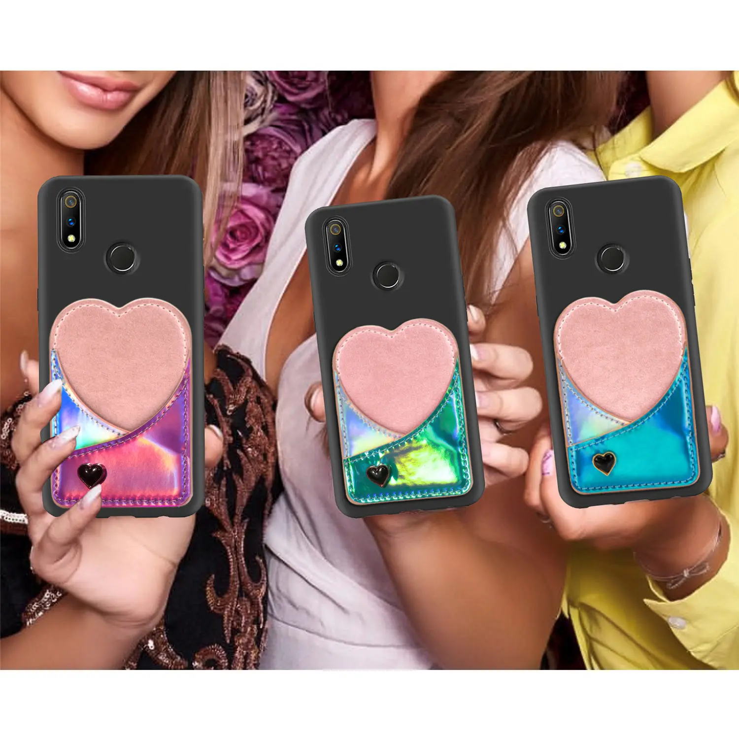 

For OPPO Realme 3 pro 2 X Lite C2 A5 A7 A3 S A1K A57 A73 F5 F7 F9 F11 A9 K3 Case Candy Color laser love card package