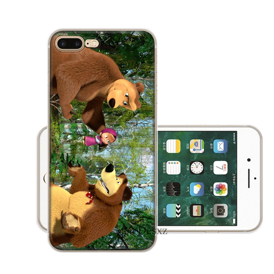 11 Чехол для мобильного телефона tpu для iPhone 11 Pro X XS Max iPhone XR 6 6S 7 8 Plus 5 5S SE чехол Маша и медведь - Цвет: 11