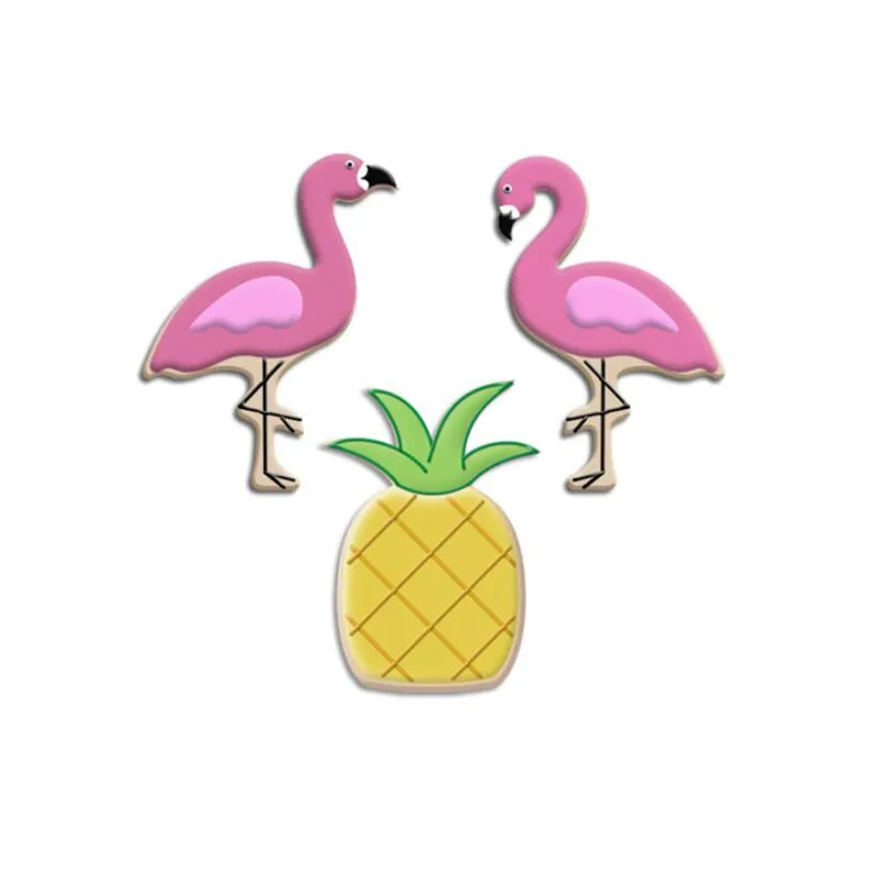 Creative Cookie Cutter Mold Flamingo Pineapple Shape Stainless Steel Biscuit Fondant Cake Moulds Cake Mold Baking kitchen Tools cookie cutter baking mold cookie mould cookie printing mold fondant cutter