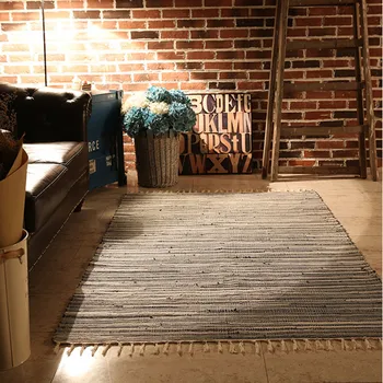 

Fashion Area Rugs Mediterranean Style Cotton Kitchen Oblong Shape Multi-Usage Decorative Blanket Living Room Carpet Area Rug