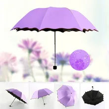 Paraguas lluvia mujeres Parasol de viaje plegable lluvia a prueba de viento Anti-UV SOL/lluvia paraguas regalo femenino Anti-UV paraguas impermeable(China)