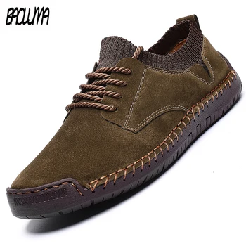 

Fashion Winter Mens Ankle Boots Plush Warm Men's Snow Boots Handwork Suede Mens Boots Mens Motorcycle Boots Autumn Sneakers 48