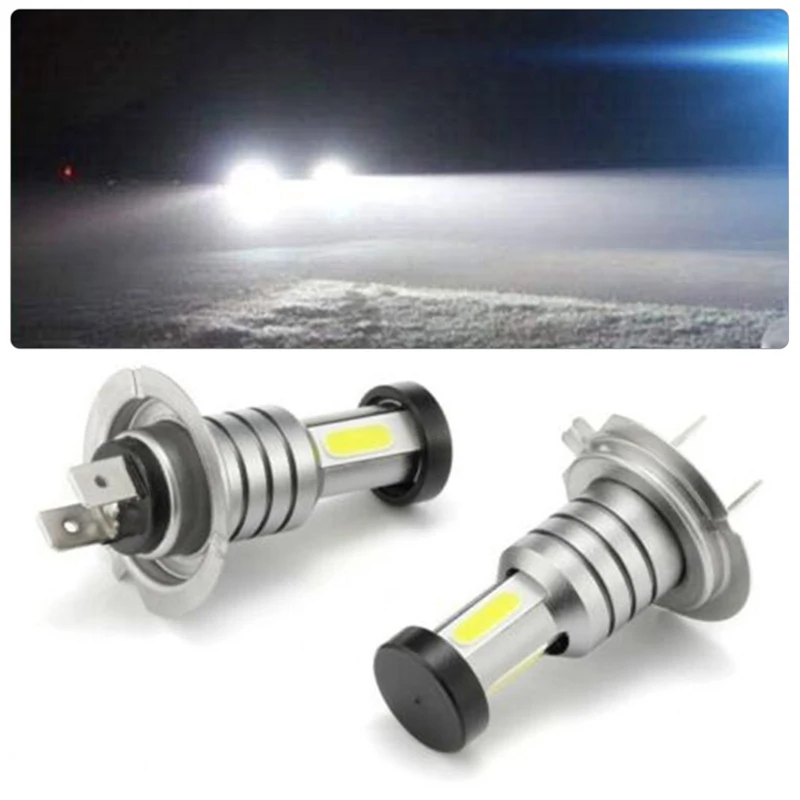 

Lcyonger 1Pair Car Headlight Bulbs 55W 12V H7-COB LED Light Auto DRL Fog Lamp Waterproof Daytime Running Lights Bulb Lamp