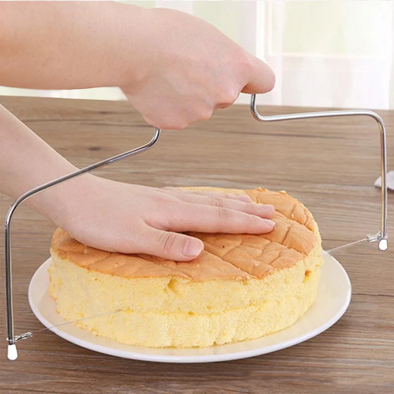 

1PC Stainless Steel Adjustable Wire Cake Cutter Slicer Leveler DIY Cake Baking Tool High Quality Kitchen Accessorie Scraper