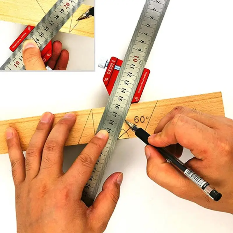 Деревообрабатывающая линия Scriber Gauge стальная линейка для столярных работ DIY измерительные инструменты удобно для значительно повышения эффективности