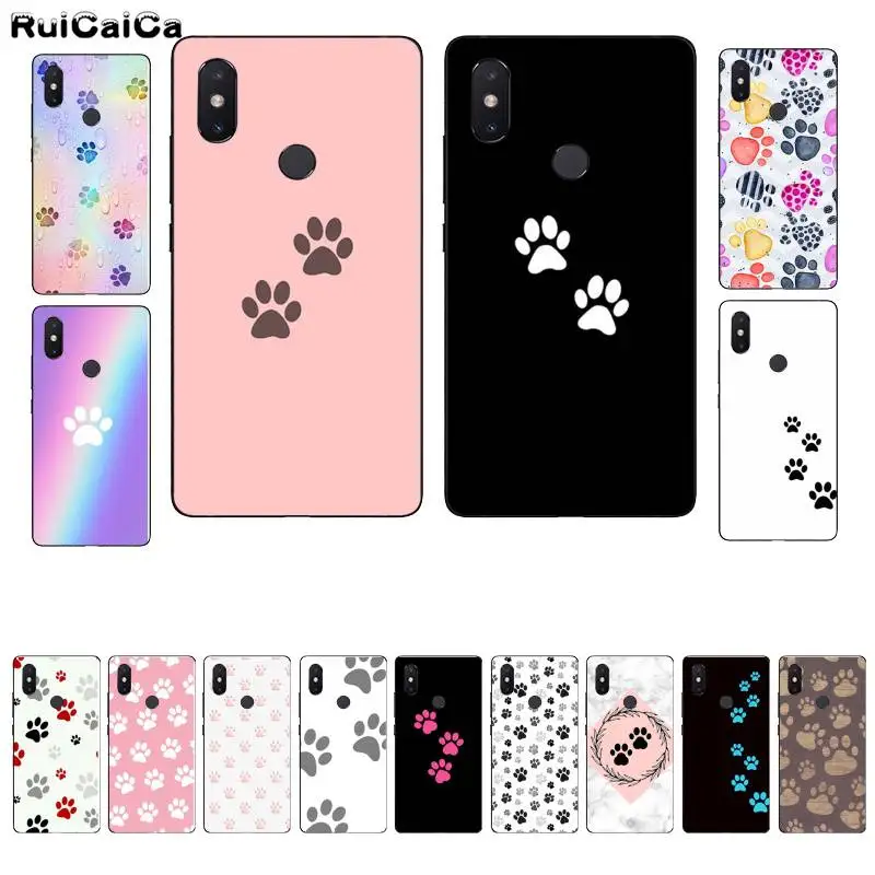 RuiCaiCa собака Лапа Красочный милый чехол для телефона Xiaomi 8 9 se 5X Redmi 6pro 6A 4X7 5plus note 5 7 |