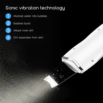 Professional Ultrasonic Facial Skin Scrubber Ion Deep Face Cleaning Peeling Rechargeable Skin Care Device Beauty Instrument Professional Ultrasonic Facial Skin Scrubber