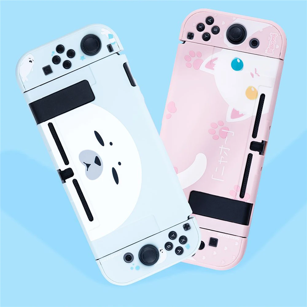 Милый кавайный котик Розовый Жесткий Чехол-Крышка для kingd Switch Console Jon-Cons корпус оболочка Крышка Водонепроницаемый защитный чехол