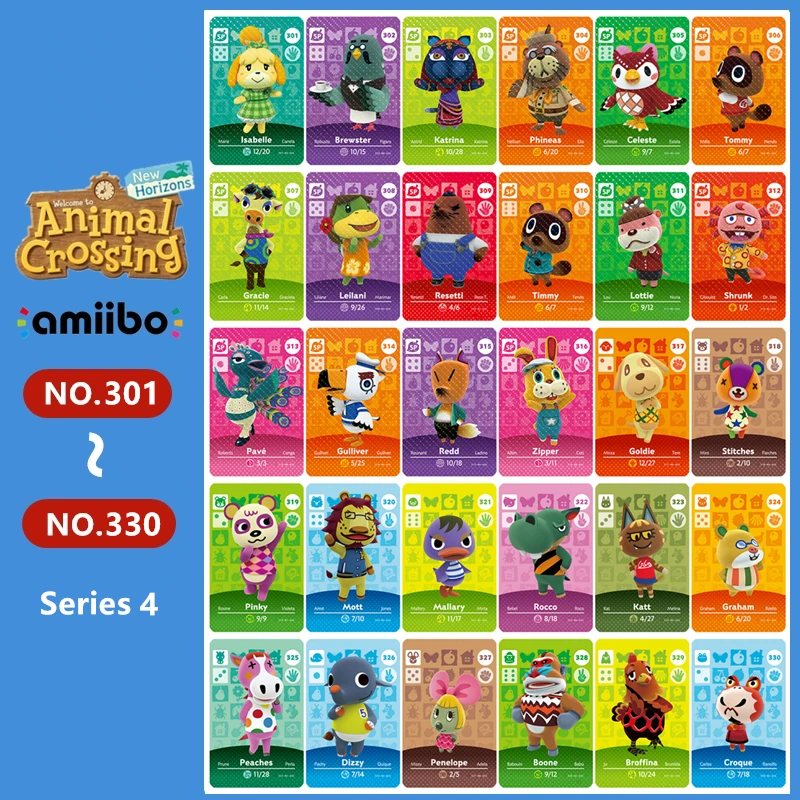 Precio Especial Animal Croxxing NO.301 ~ 330 NFC tarjeta nuevos horizontes de la serie 4 NS interruptor 3DS tarjeta Ntag215 caliente aldeano Zn7mzeWK9L1