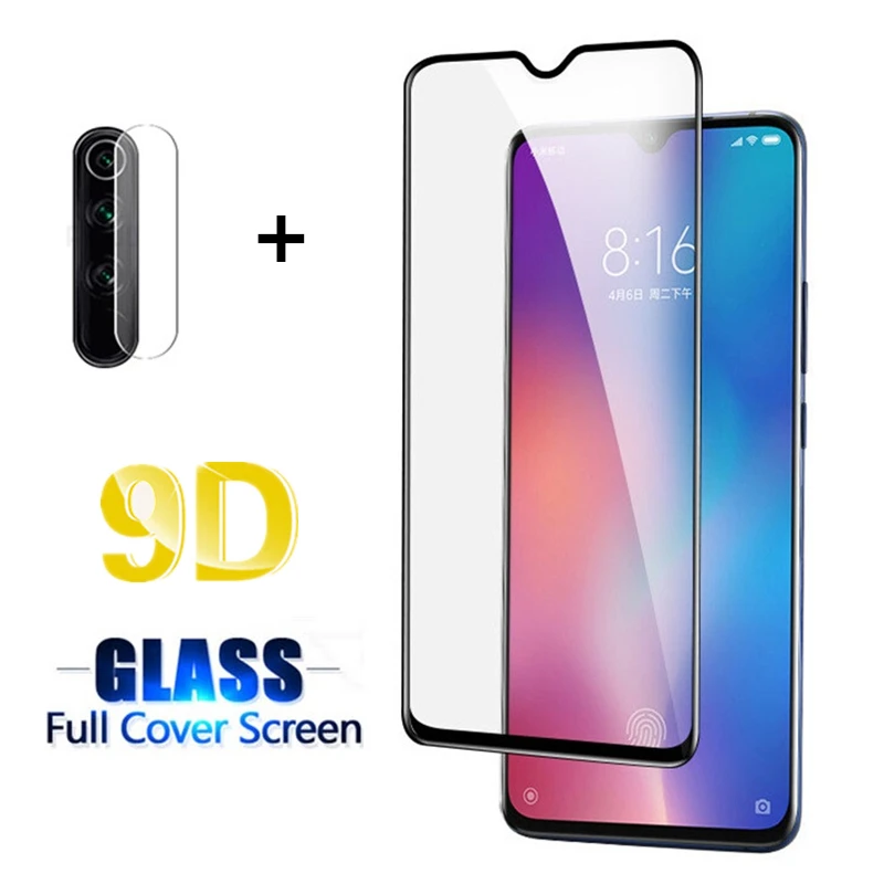 2 в 1 полное покрытие 9D закаленное стекло для Redmi Note 7 8 Pro 8T 7A 8A Xiaomi A3 Lite CC9 Защитная