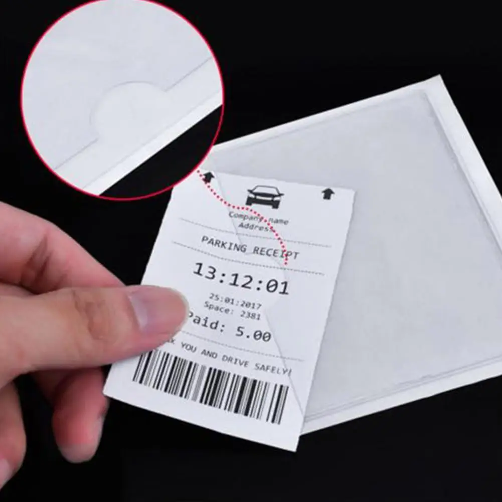 Clip de ticket de stationnement automatique, autocollant de pare-brise,  pochettes de titulaire de permis de billet de stationnement, pochette  adhésive transparente pour permis de pare-brise de voiture