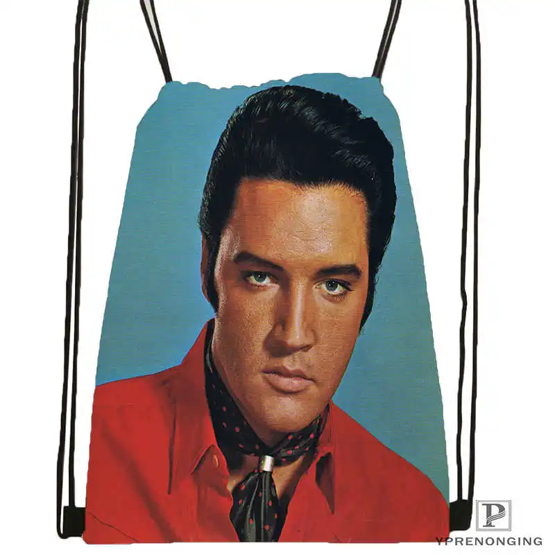 Drawstring Backpack Индивидуальная походная сумка на шнурке Elvis Presley, милый рюкзак для детей(черная спинка), 31x40 см#180531-02-33 - Цвет: Drawstring Backpack