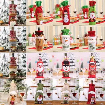 

Luanqi Christmas Wine Bottle Cover Bag Noel Merry Christmas Decoration 2020 Xmas Gift Santa Claus Christmas Decoration Ornaments