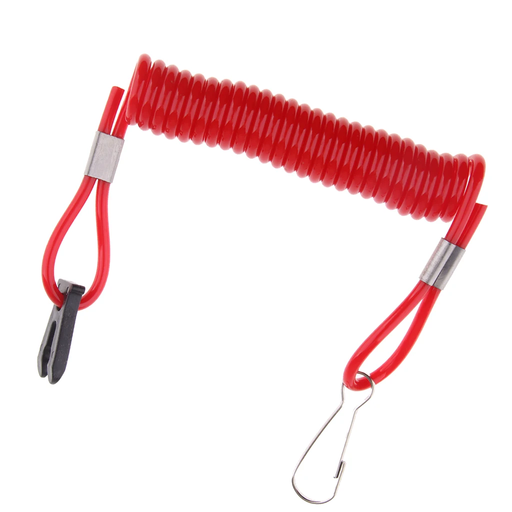 Perfeclan Red Outboard Motor Stop Kill Switch Safety Lanyard for Suzuki