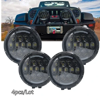 

Car Accessories 12V 24V 7 Inch 105W Led Work Lights Round Auto Offroad 4WD 4x4 Truck SUV Front Bumper Hi Low Beam Headlight 4pcs