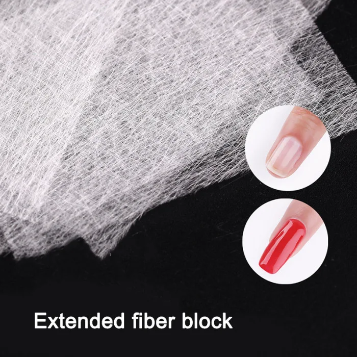 Nail Art Non-woven Silk Gel Tips Extension Set Fiber Glass Form DIY Manicure Accessory JS11